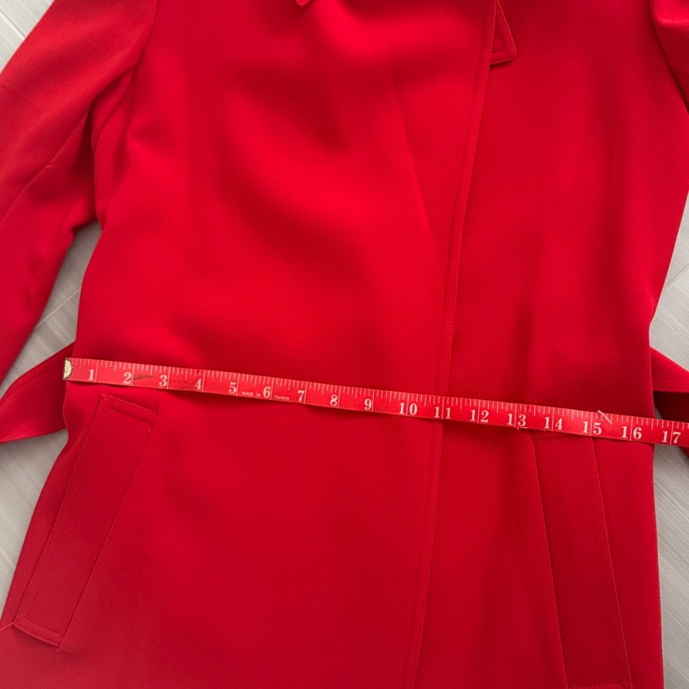 Theory Vibrant Red Trench Coat Small - Picture 5 of 6